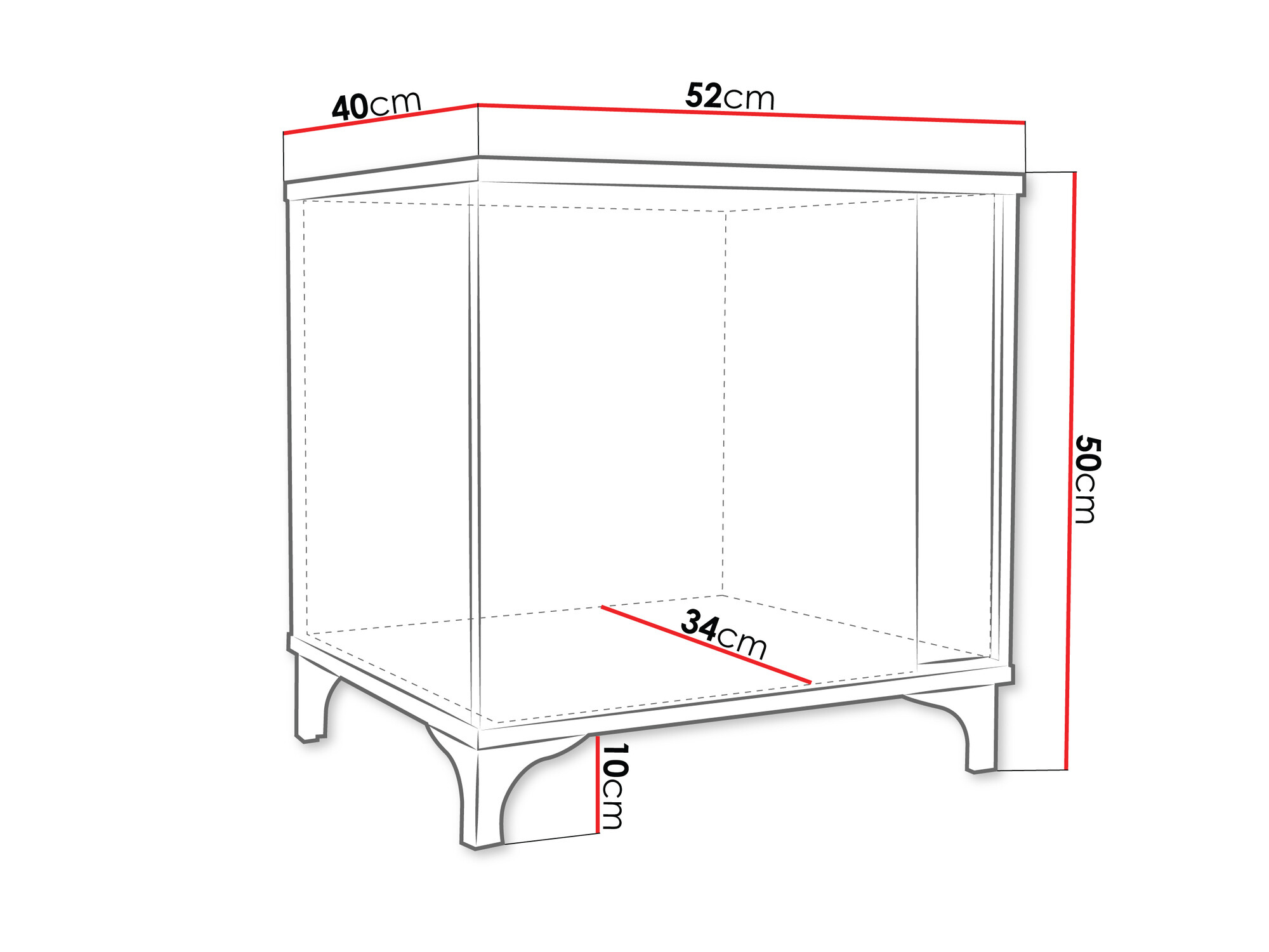 Table de chevet Florem I (Blanc + Blanc brillant)