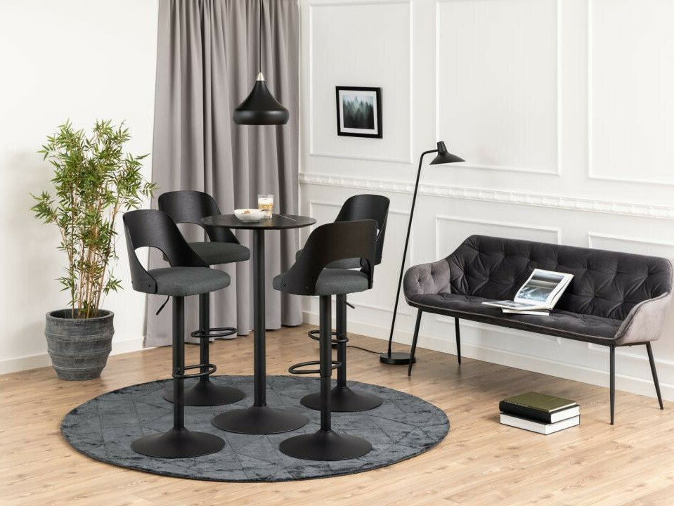 Chaise de bar mi-hauteur Norsica 606 (Gris + Noir)