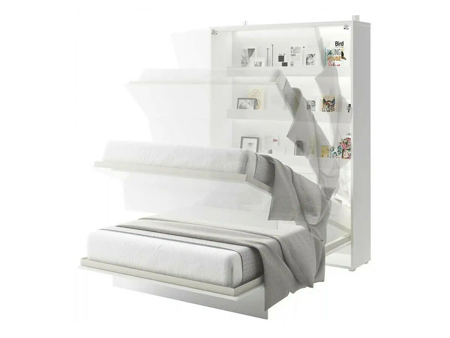 Ensemble de meubles Concept Pro Lenart XII (Blanc brillant + Blanc)