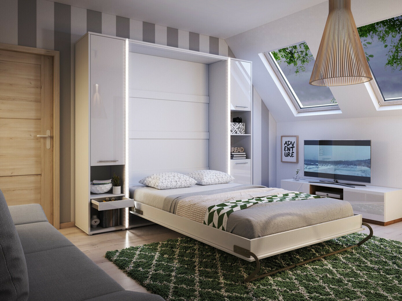 Ensemble de meubles Concept Pro Lenart XII (Blanc)