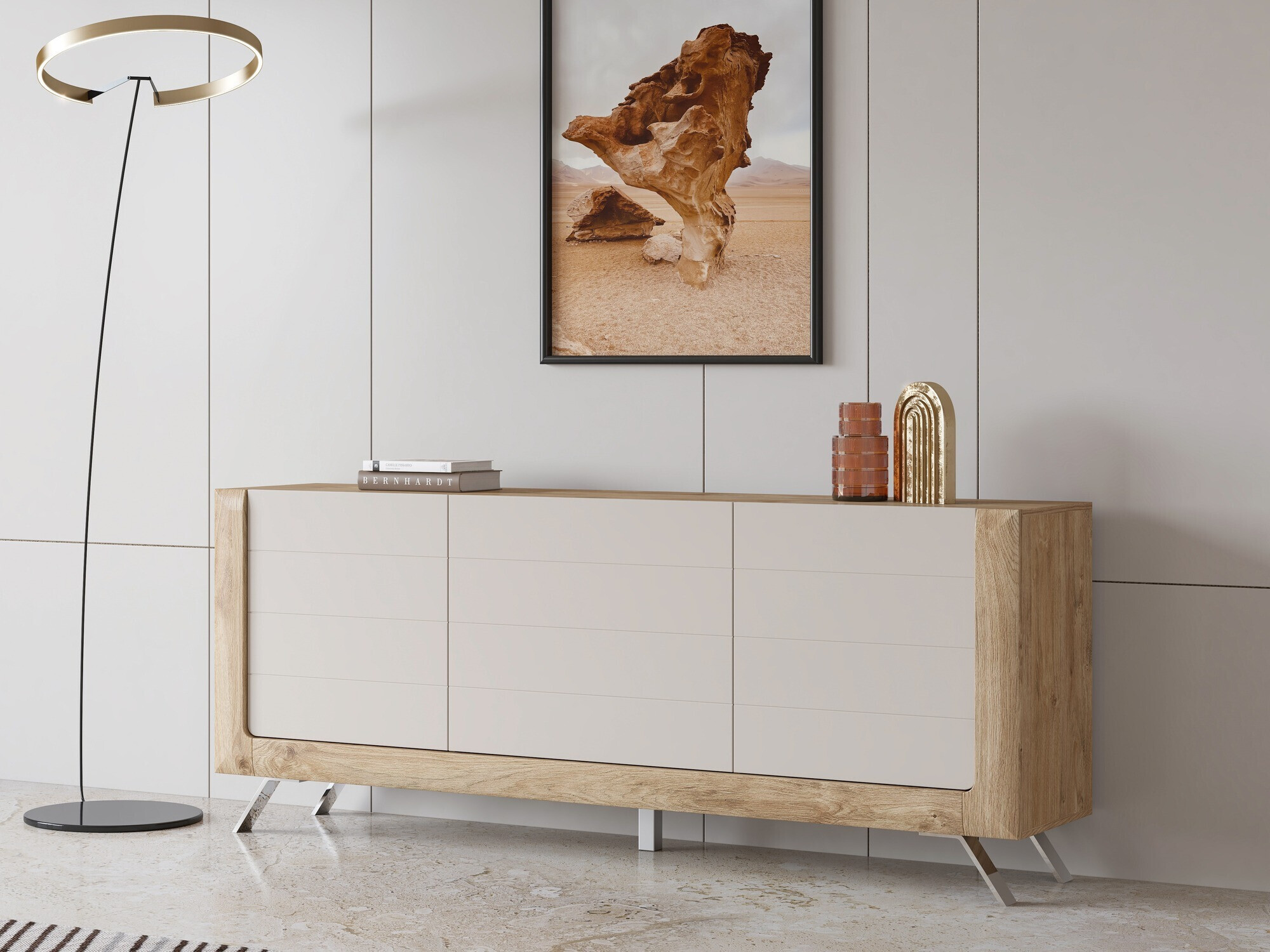 Buffet Sovera 103 (Chêne doré + Cachemire)