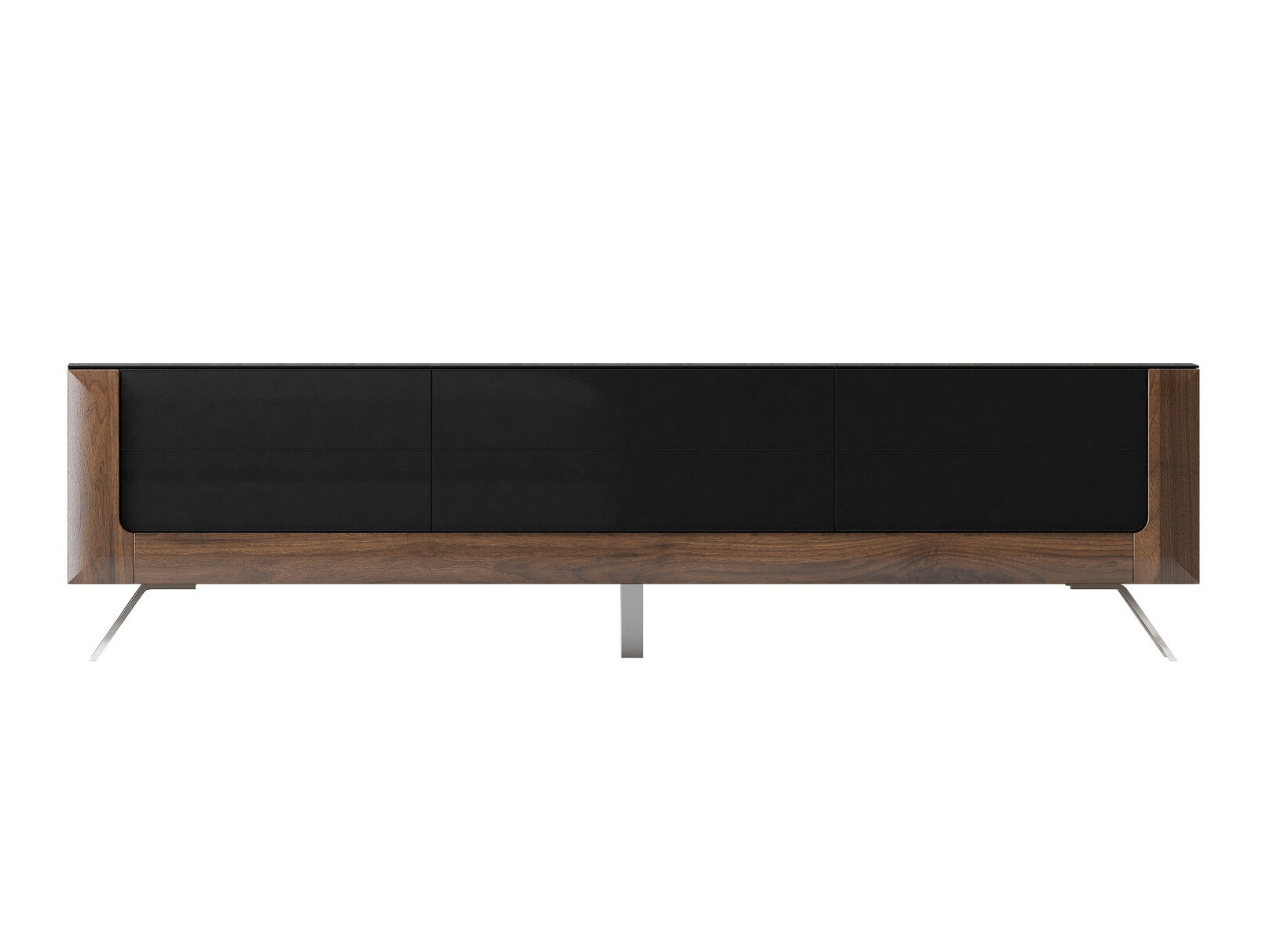 Meuble TV Sovera 104 (Noix + Noir brillant)