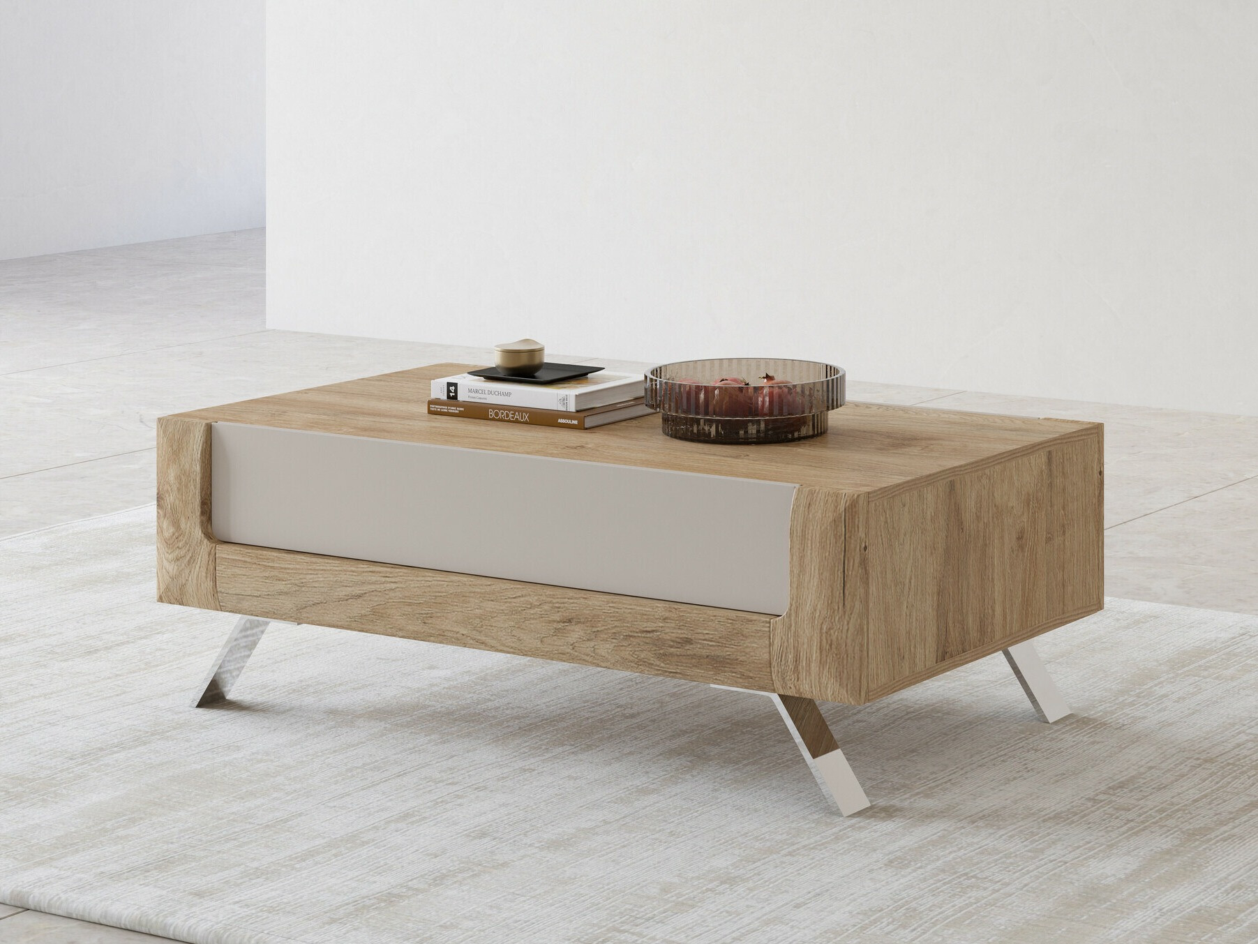Table basse Sovera 108 (Chêne doré + Cachemire)