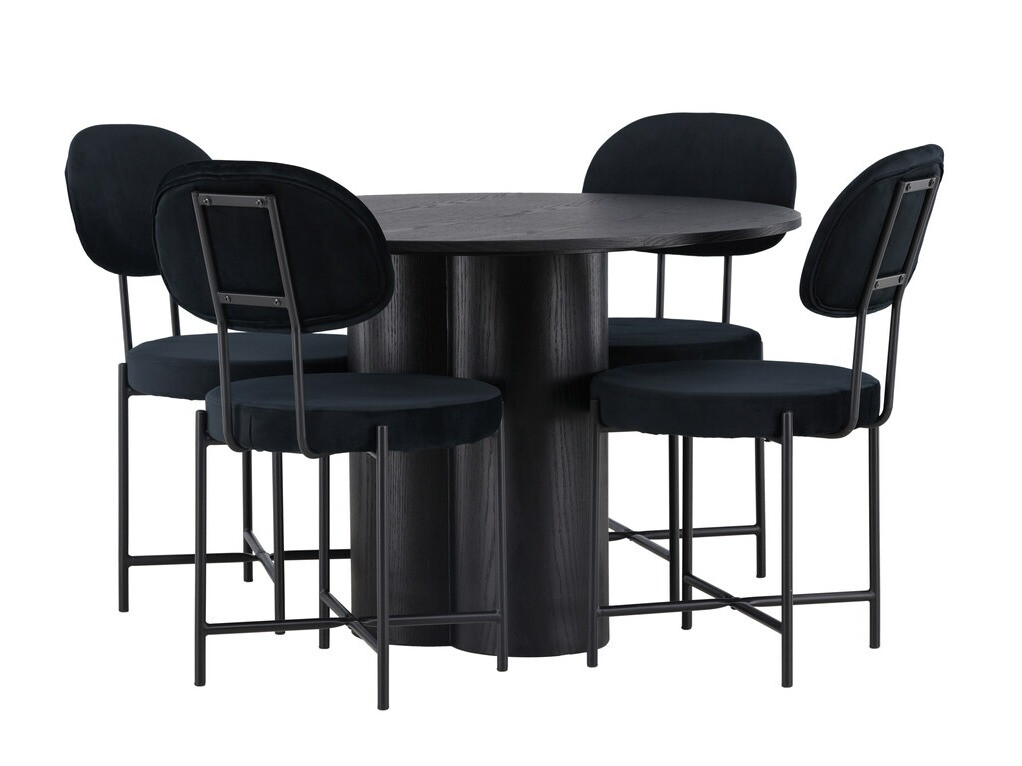 Salle à manger complète Dallas 4605 (Noir)