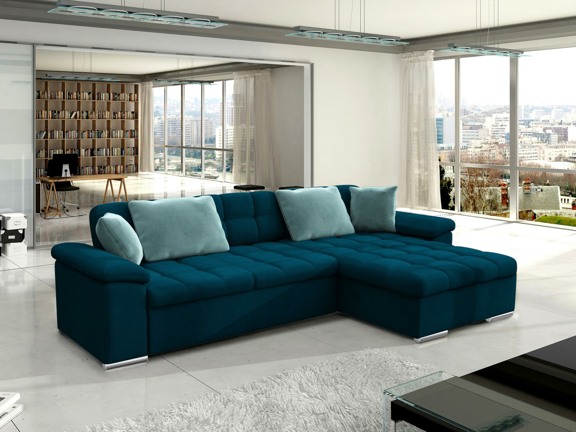 Canapé d'angle Comfivo Mica II (Venus Velvet 2911 + Prestige 2771)