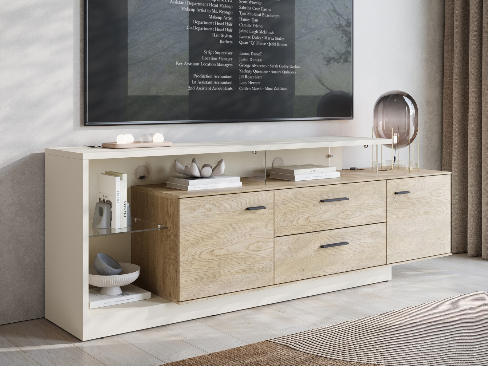 Meuble TV Avicoro 106 (Cachemire + Sonoma chêne)