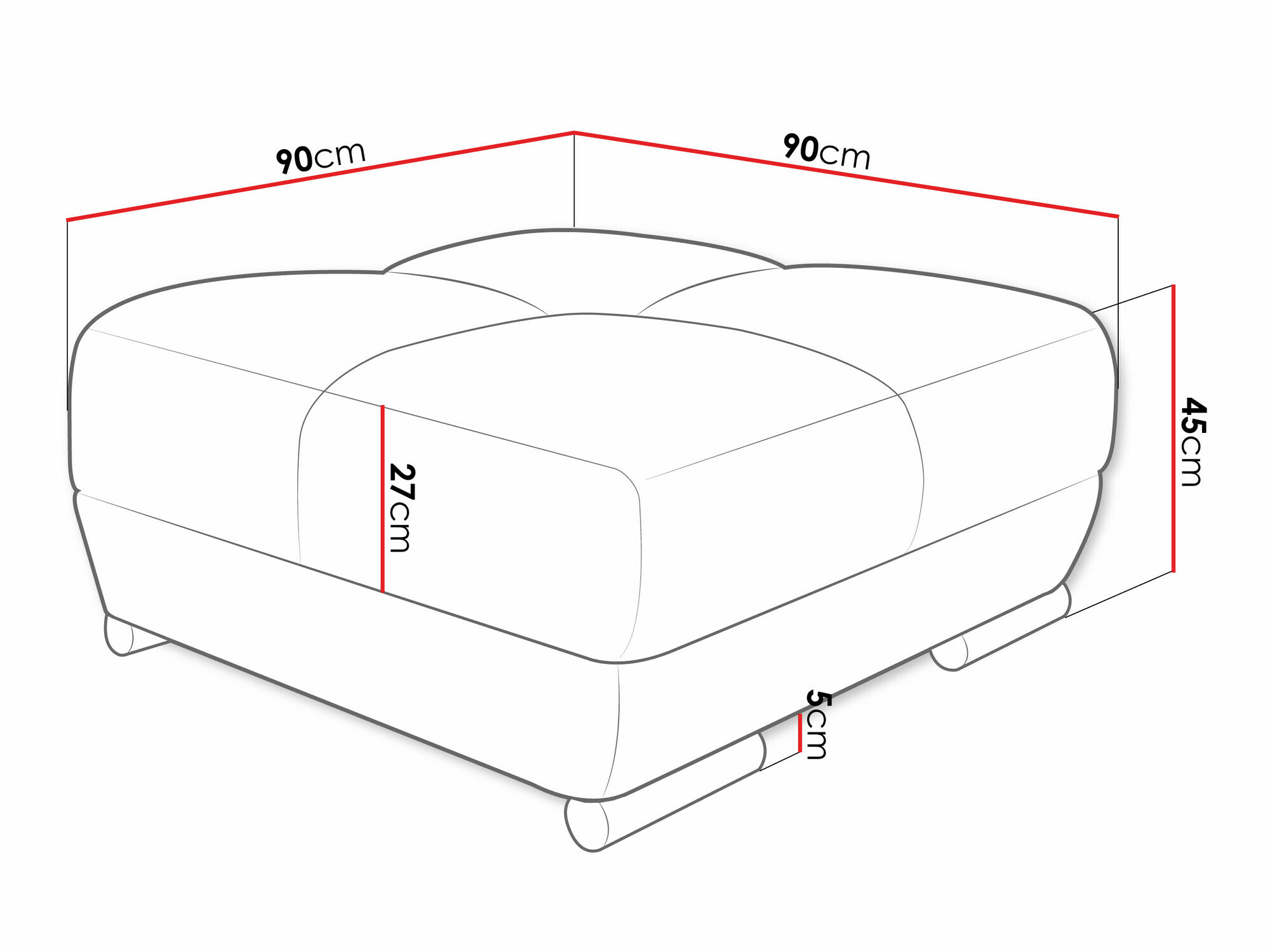 Banc rembourré Signis (Velo 623)
