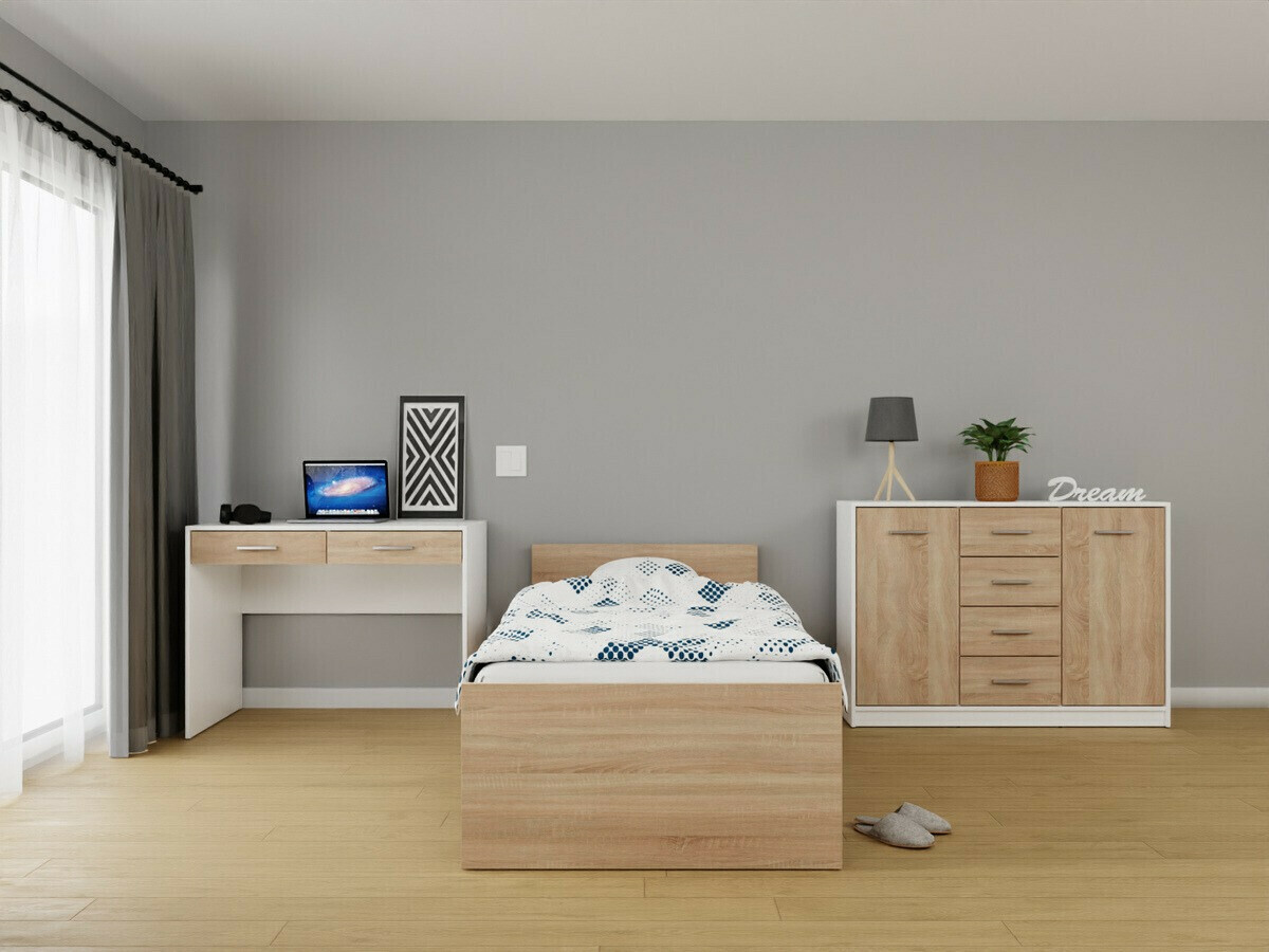 Bureau Novsore 109 (Blanc + Sonoma chêne)