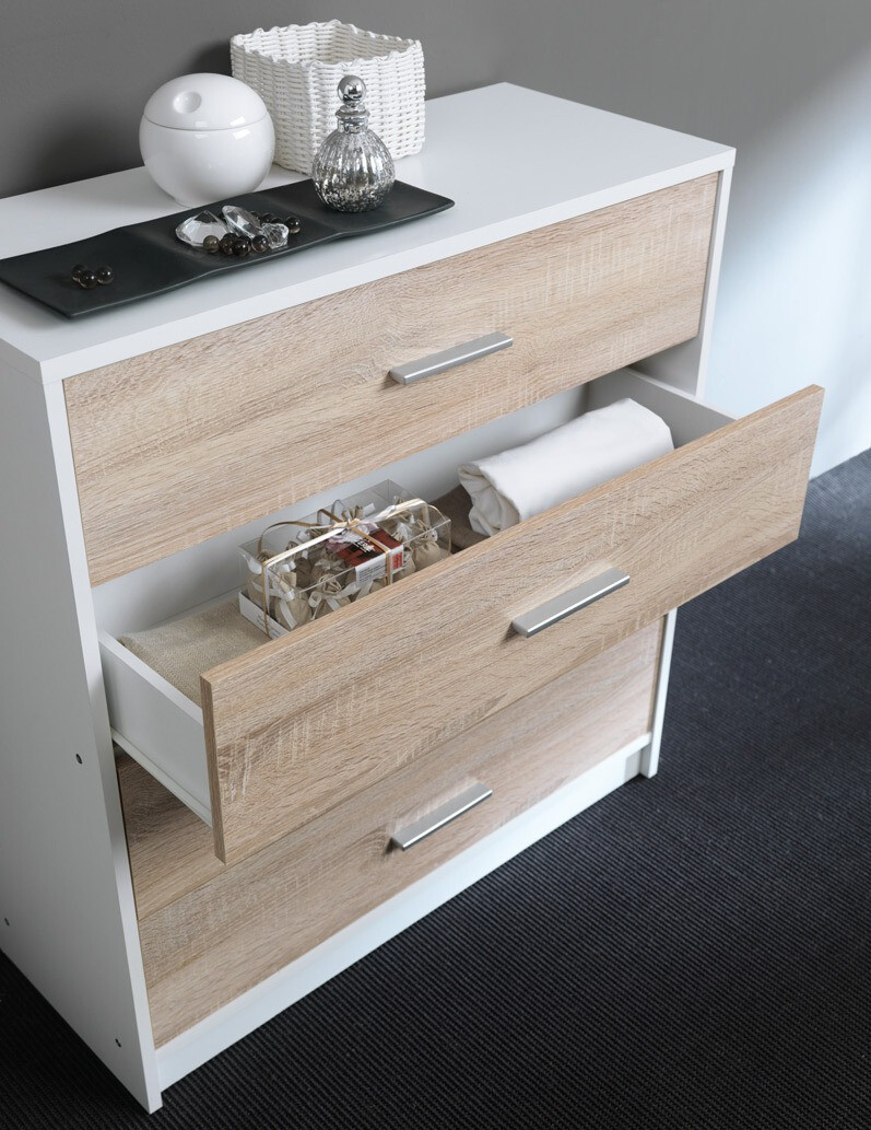 Commode Novsore 101 (Blanc + Sonoma chêne)