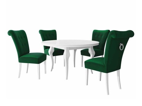 Salle à manger complète Racine 143 (Blanc + Magic Velvet 2225)