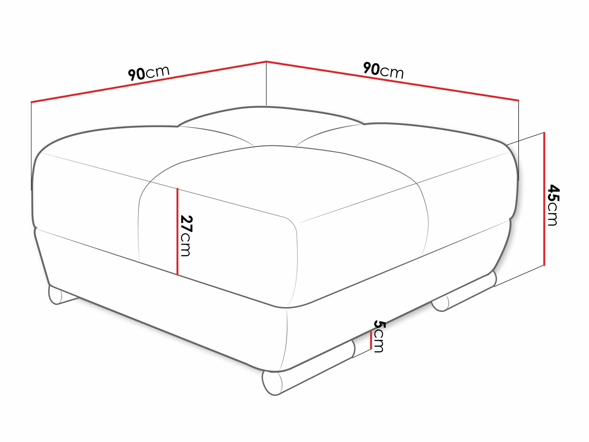 Banc rembourré Signis (Velo 636)