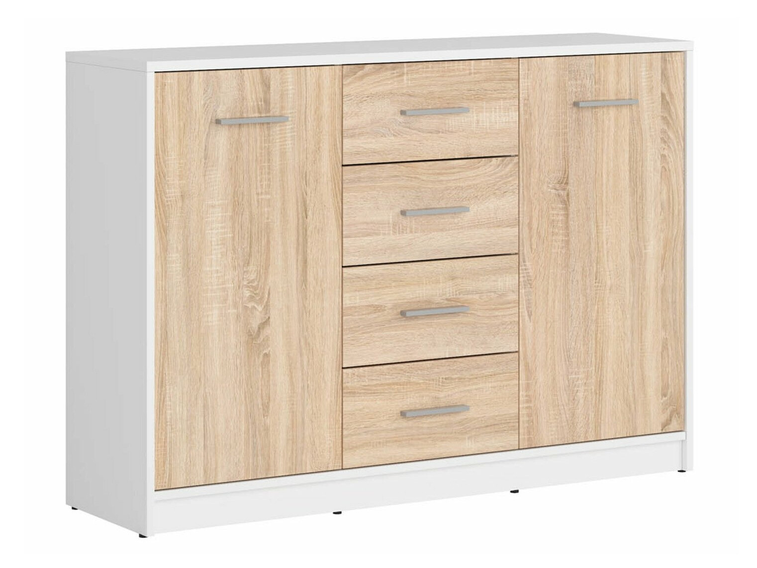 Commode Novsore 118 (Blanc + Sonoma chêne)