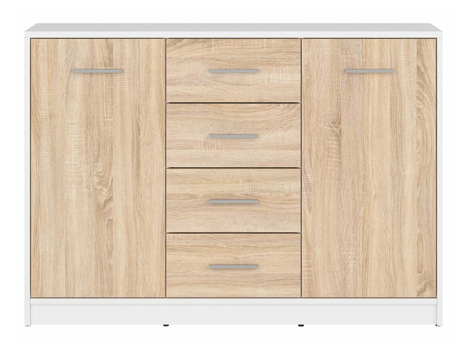 Commode Novsore 118 (Blanc + Sonoma chêne)