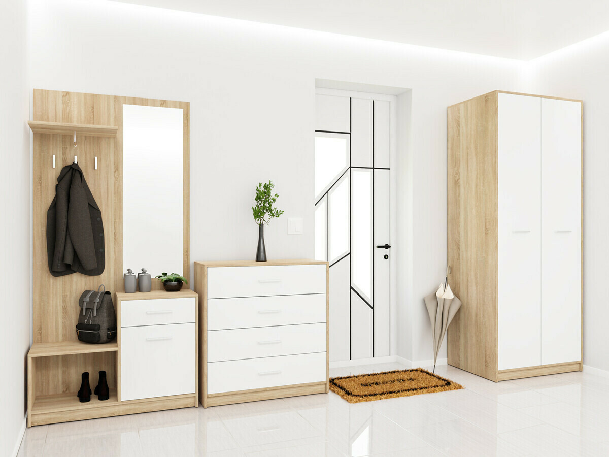 Armoire Novsore 120 (Sonoma chêne + Blanc)