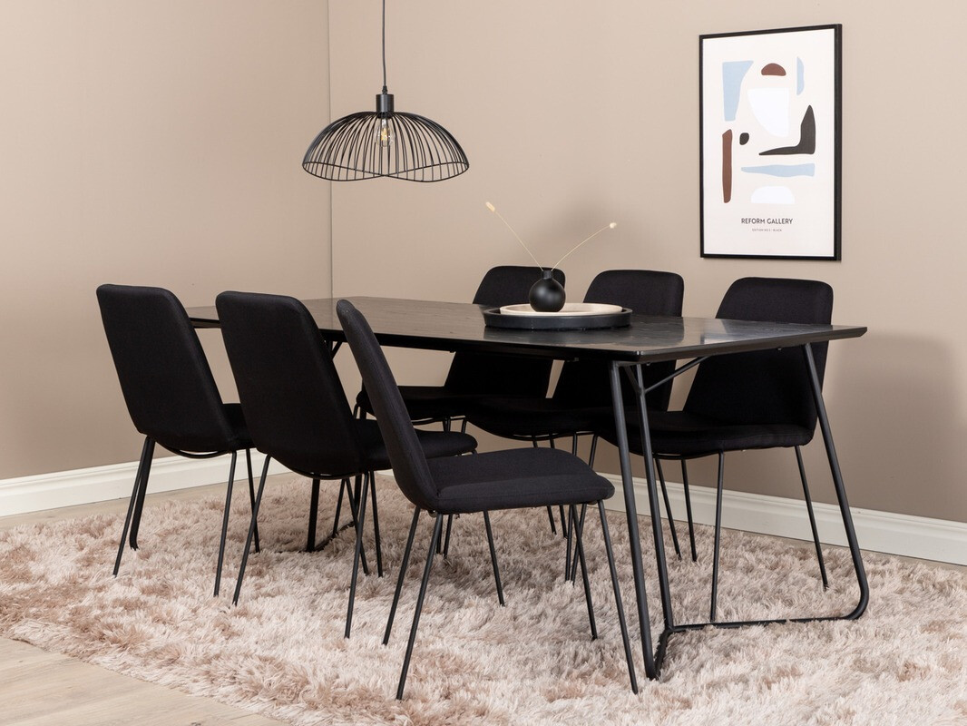 Salle à manger complète Dallas 3039 (Noir)