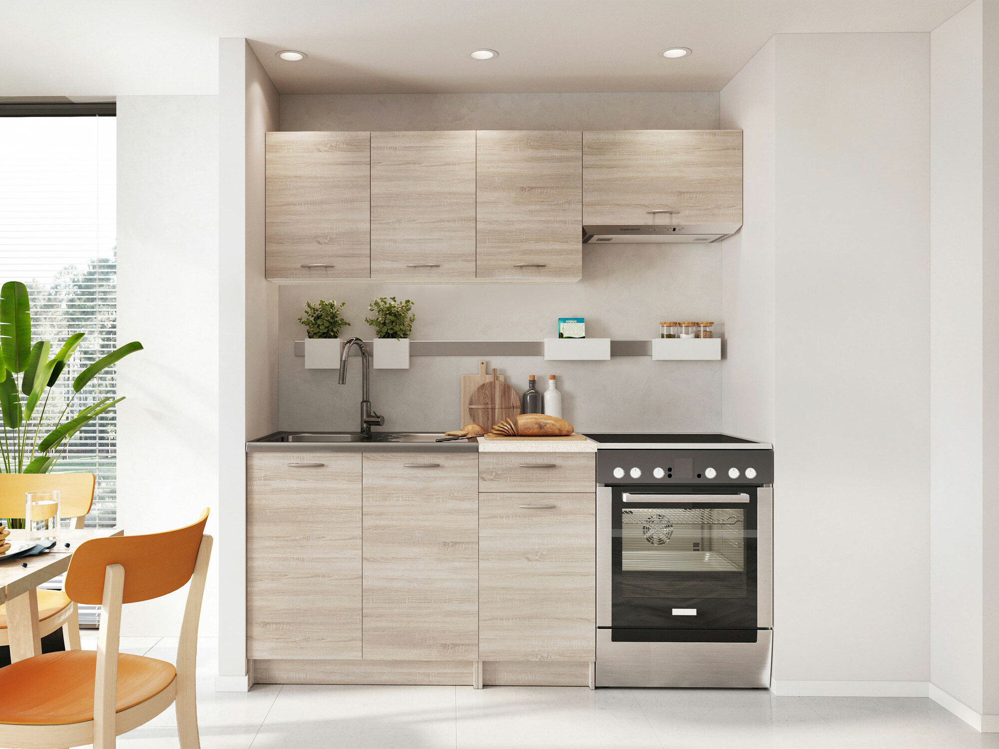 Cuisine complète Ota (Sonoma chêne + Beige)