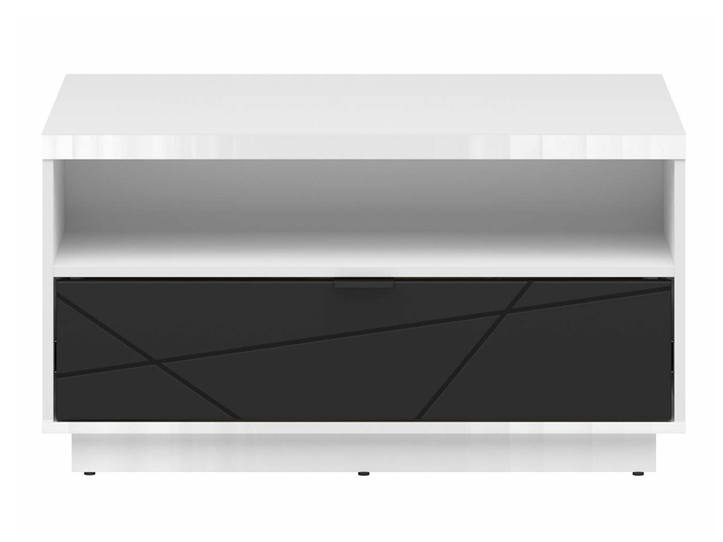 Table basse Fivale 117 (Blanc brillant + Noir mat)