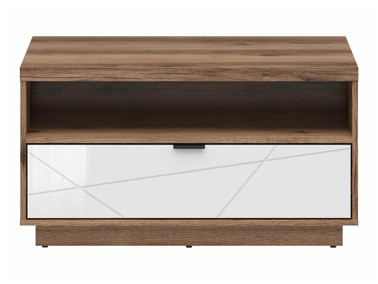 Table basse Fivale 117 (Chêne delano foncé + Blanc brillant)