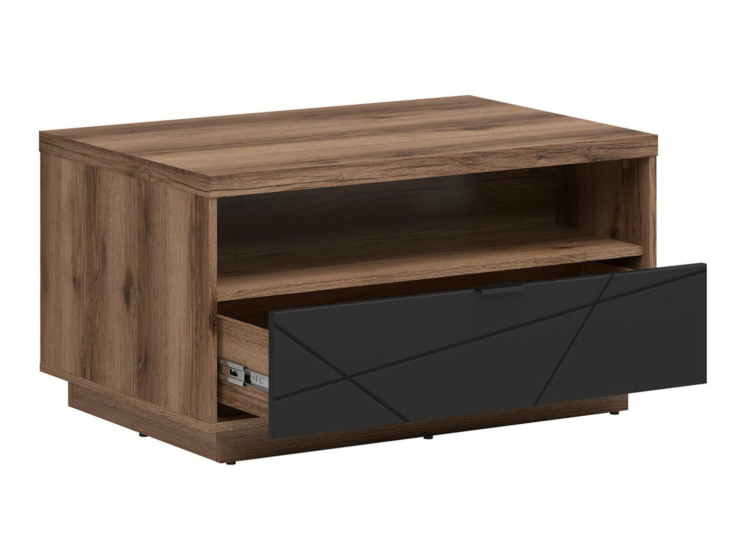 Table basse Fivale 117 (Chêne delano foncé + Noir mat)