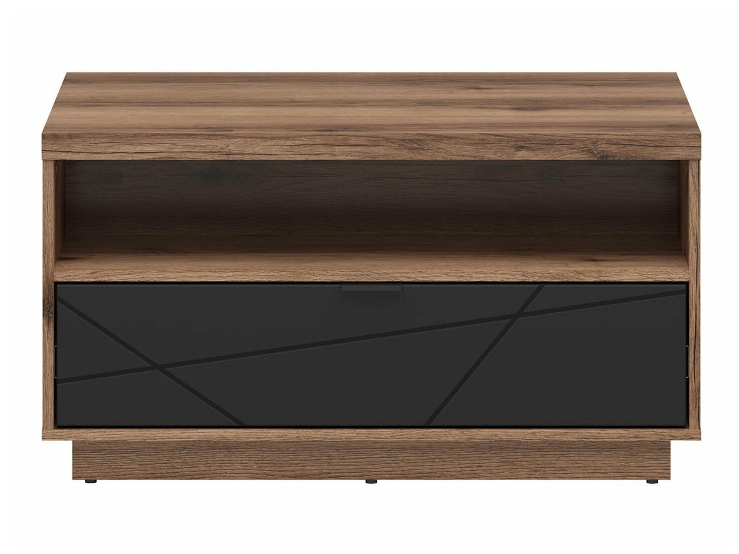 Table basse Fivale 117 (Chêne delano foncé + Noir mat)