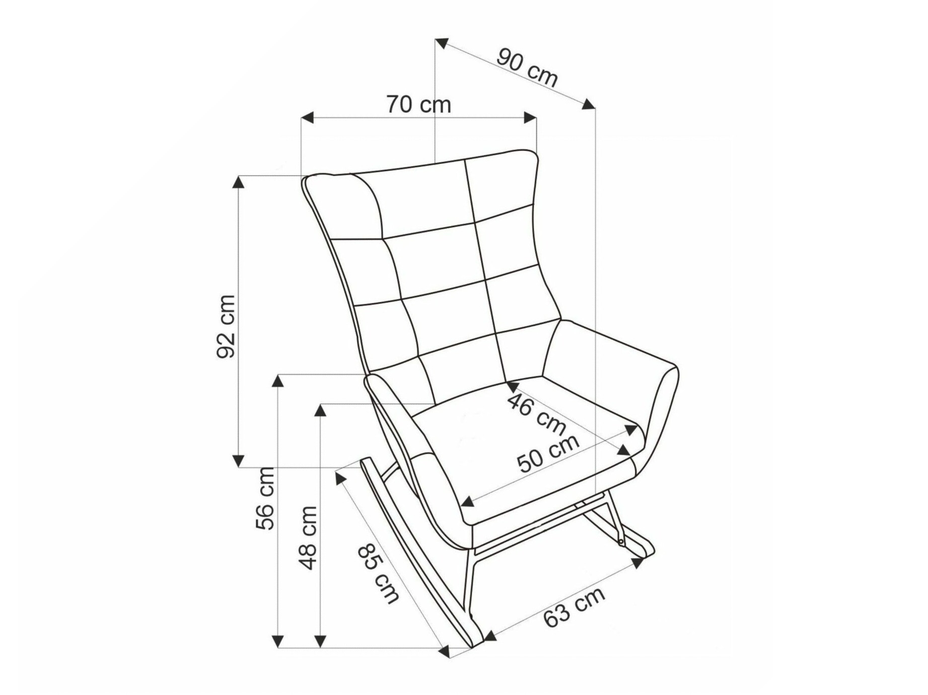 Chaise à bascule Houston 1863 (Beige)