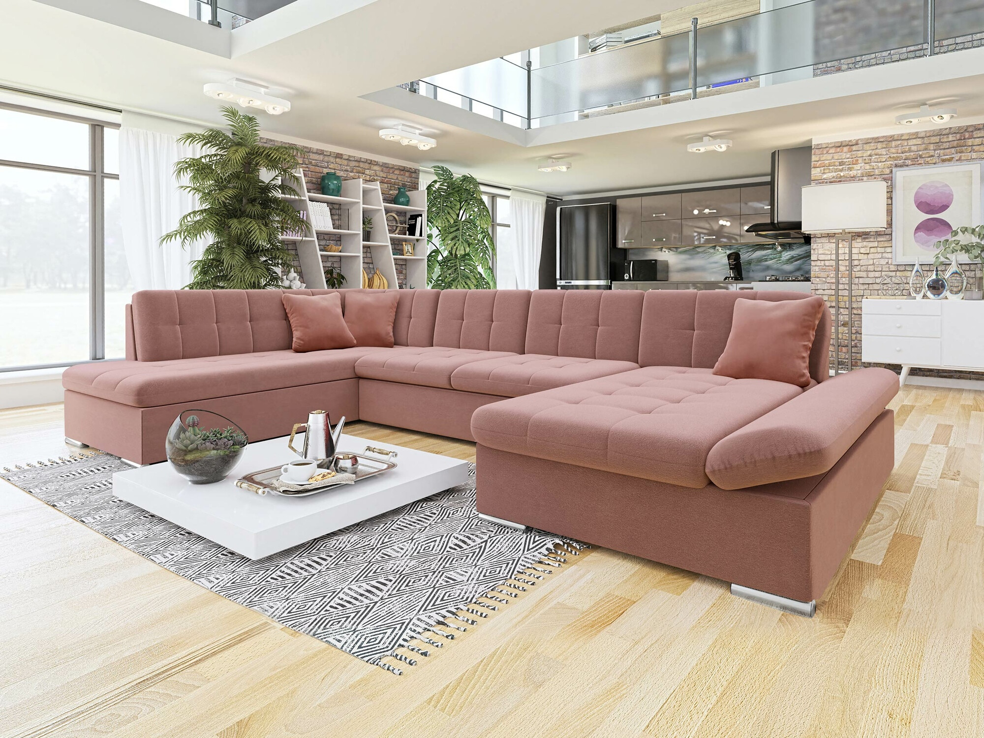 Canapé d'angle Comfivo Tilia II (Venus Velvet 2918 + Magic Velet 2258)