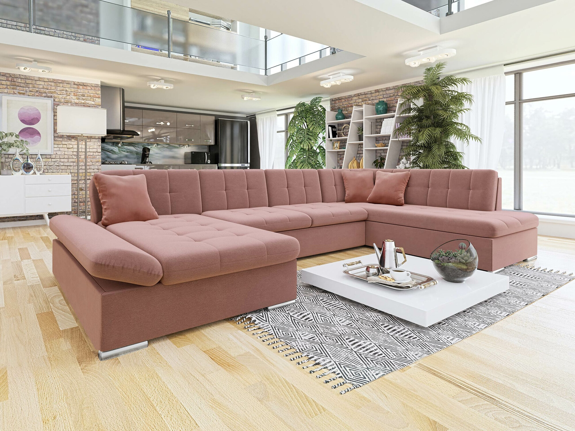 Canapé d'angle Comfivo Tilia II (Venus Velvet 2918 + Magic Velet 2258)
