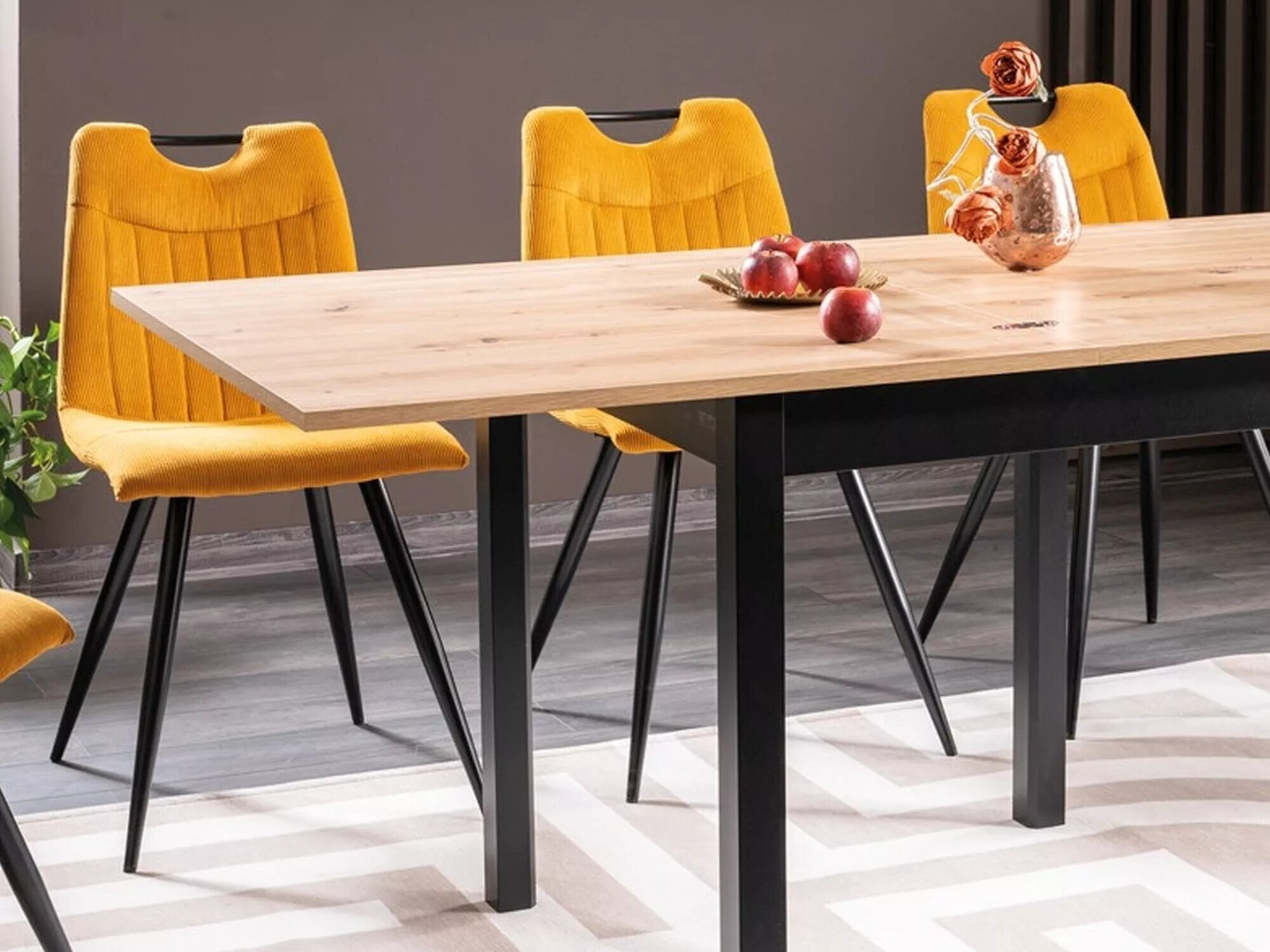 Table Detroit 898 (Chêne Artisan + Noir)