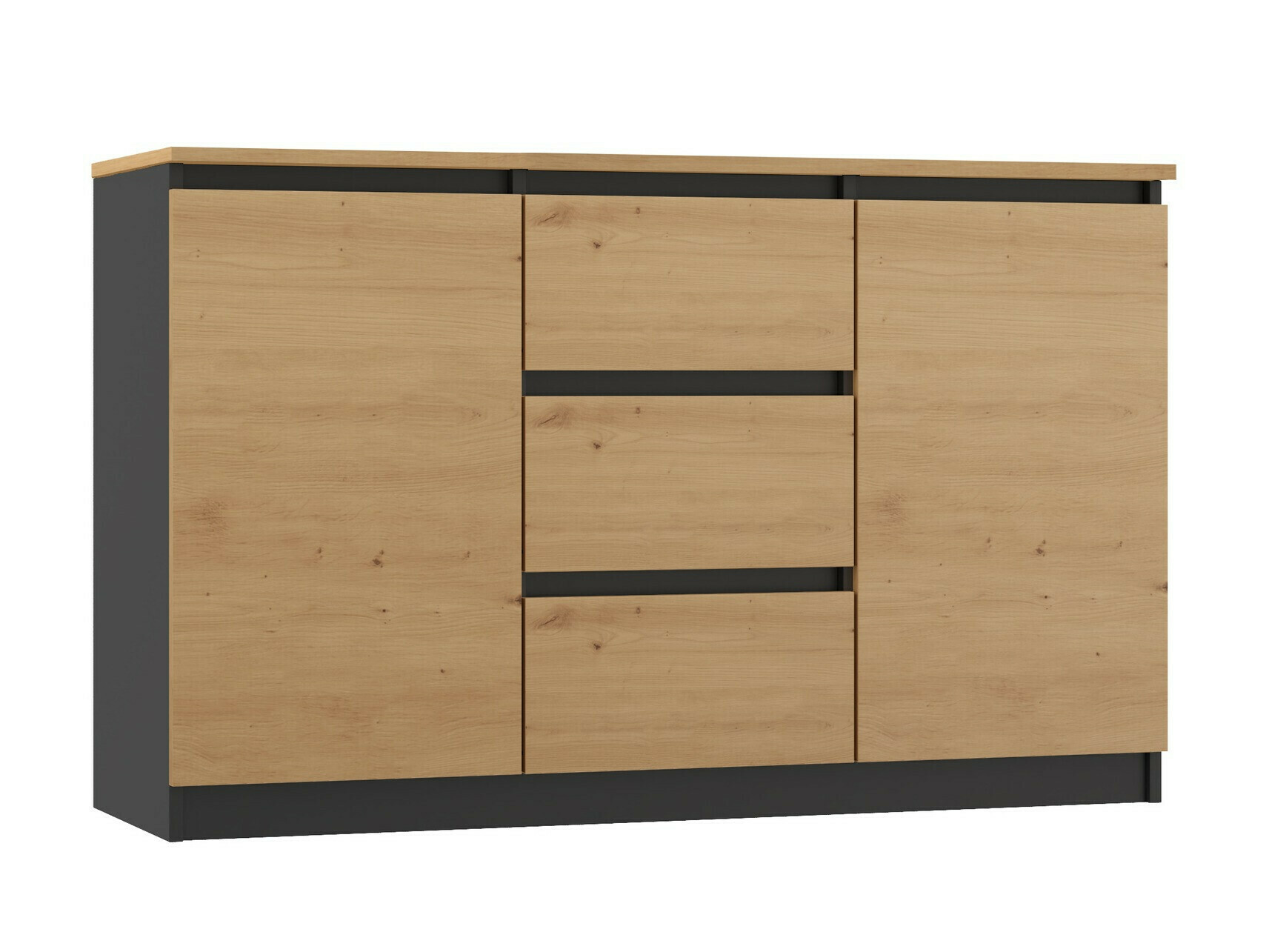 Commode Elbvelu 109 (Anthracite + Chêne Artisan)