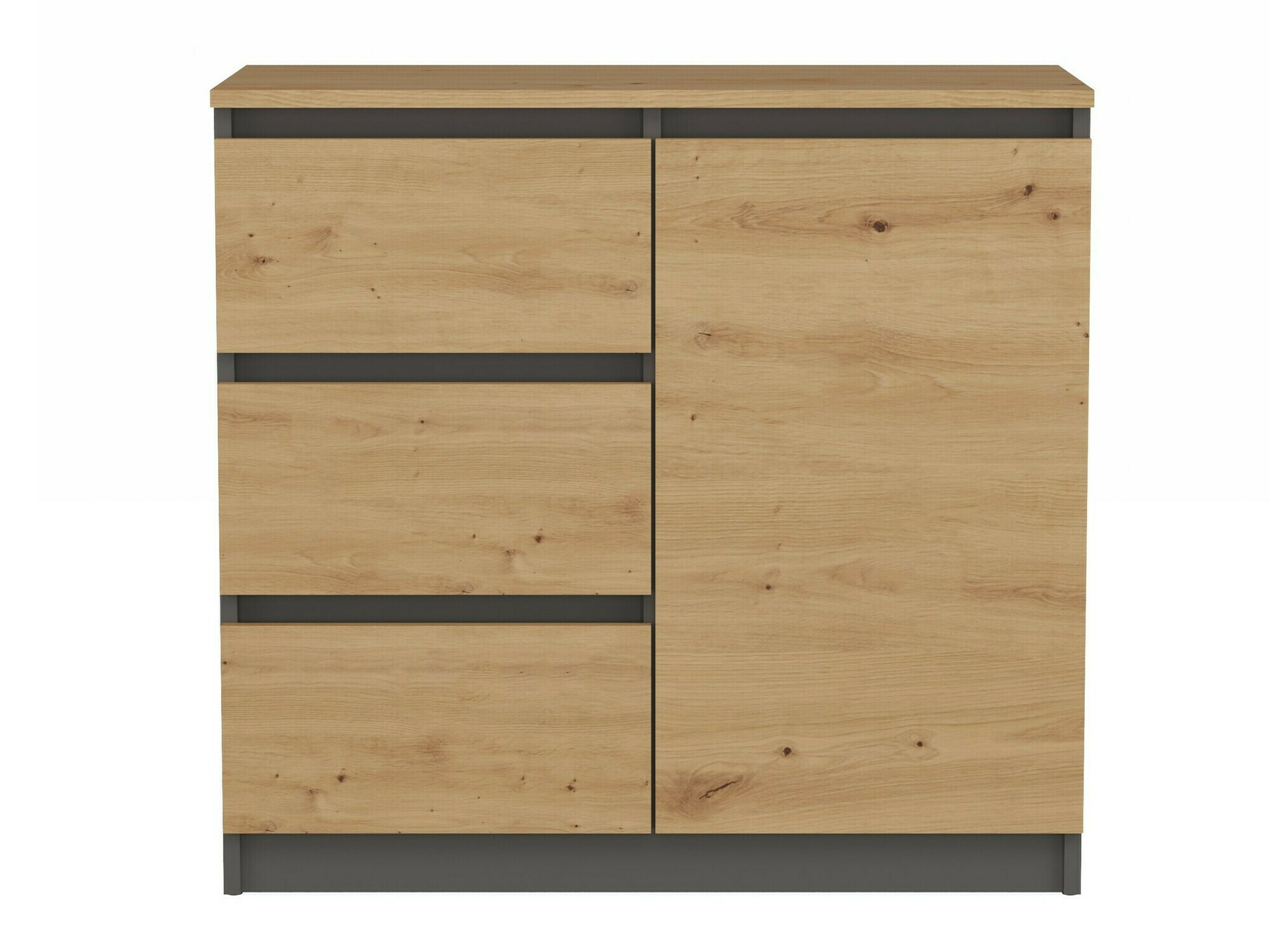 Commode Elbvelu 109 (Anthracite + Chêne Artisan)