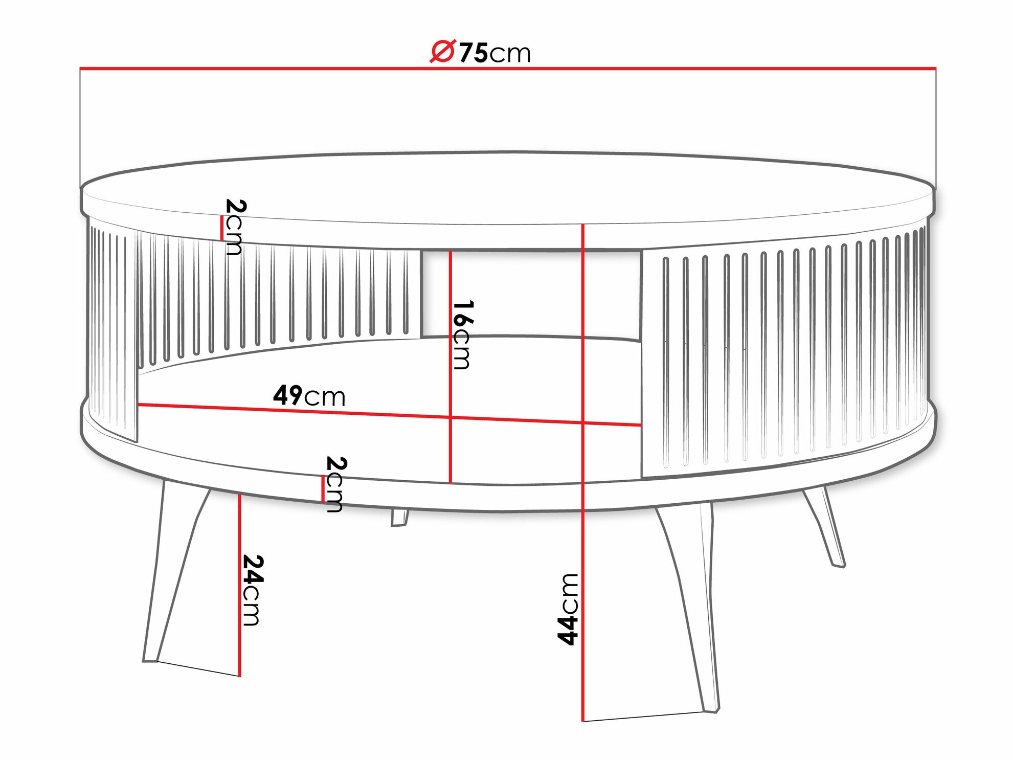 Table basse Vitum II (Rose + Blanc)