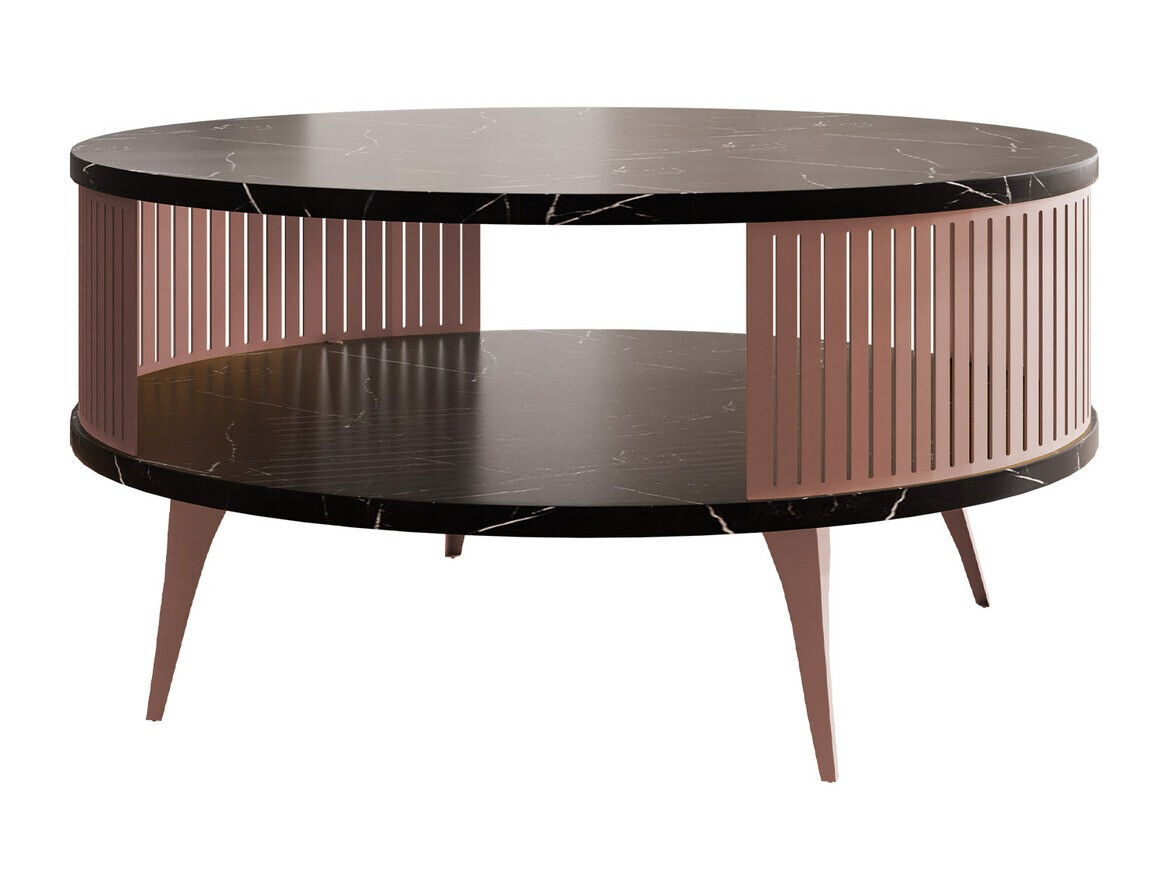 Table basse Vitum II (Rose + Marbre noir)
