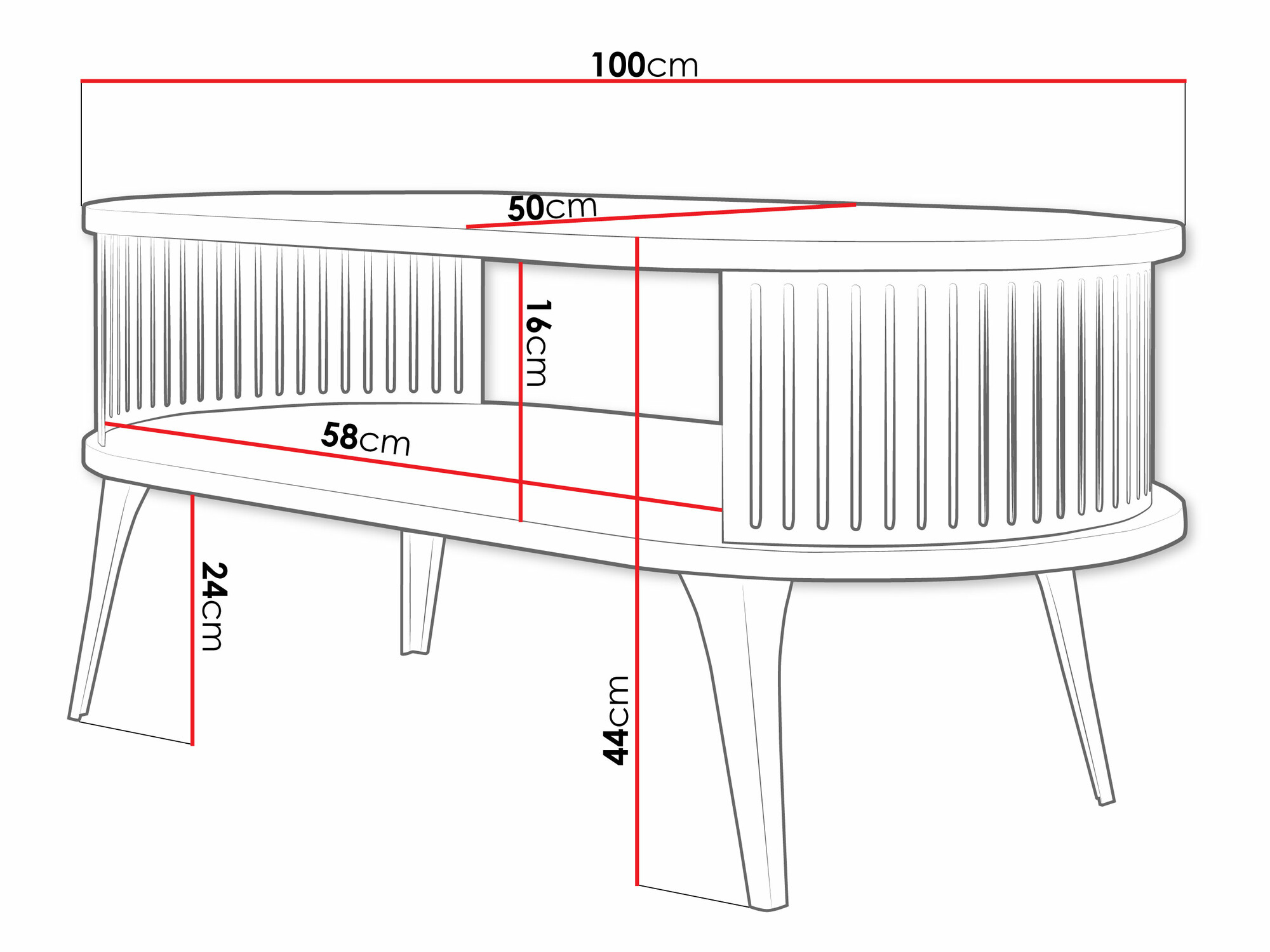 Table basse Vitum IV (Doré + Blanc)