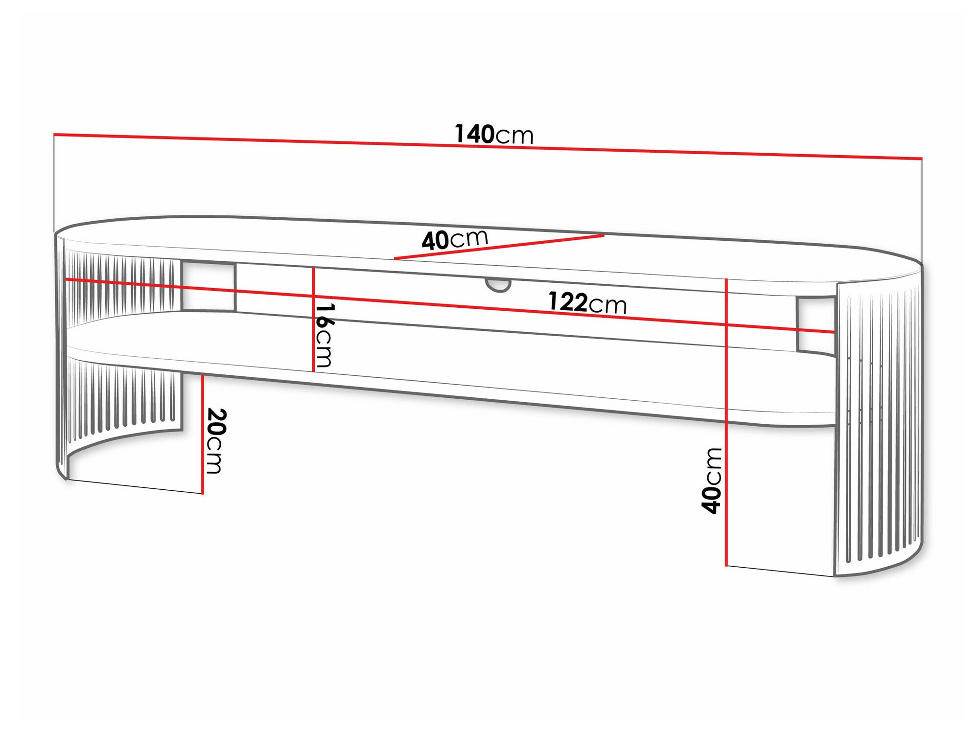 Meuble TV Sordore 121 (Noir + Chêne doré artisanal)