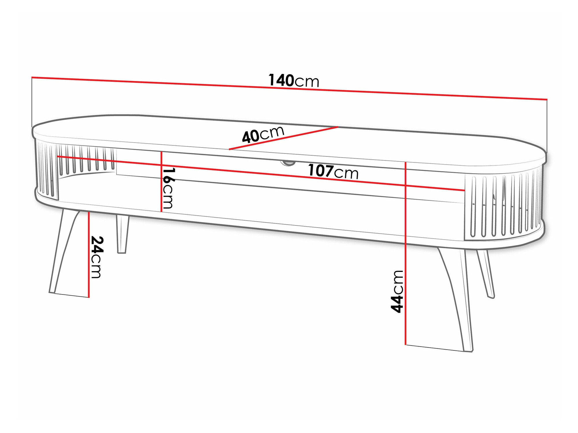 Meuble TV Vitum I (Doré + Blanc)
