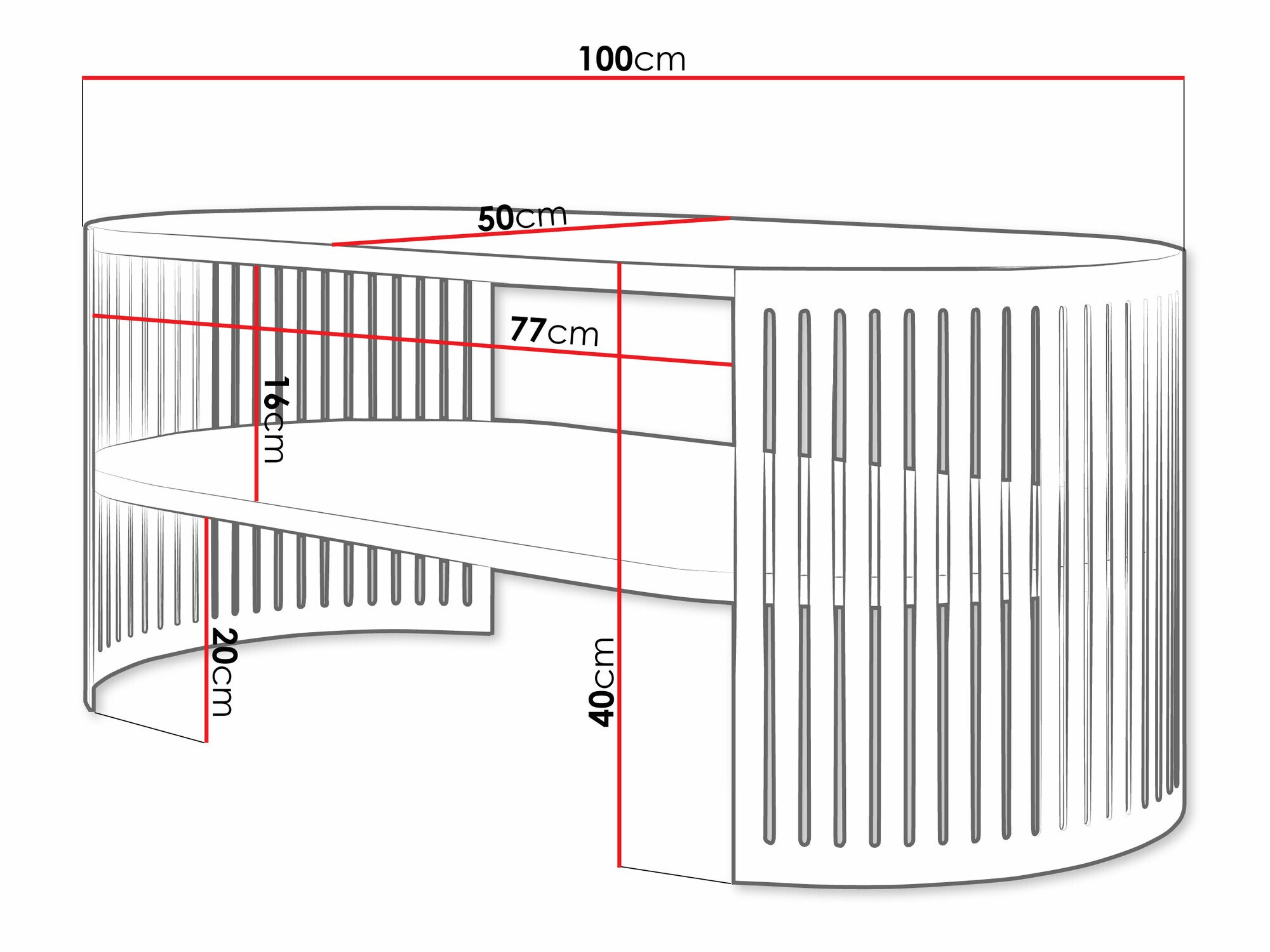 Table basse Civer III (Noir + Blanc)