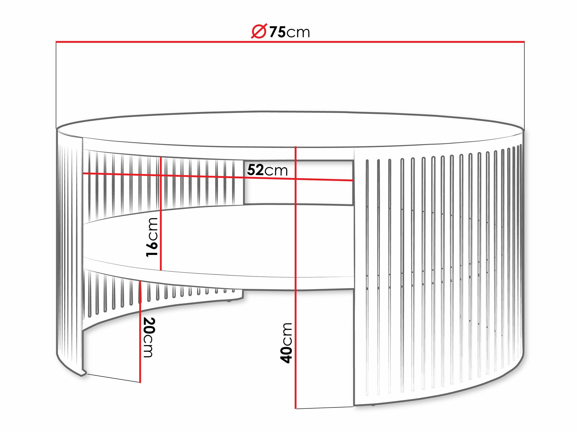 Table basse Evanola 102 (Rose + Blanc)