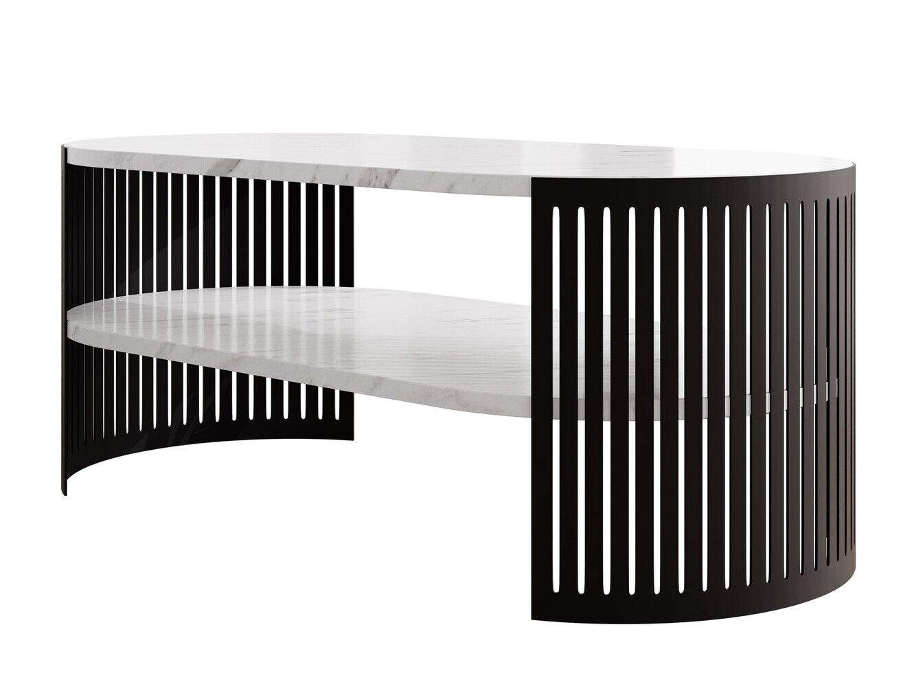Table basse Evanola 103 (Noir + Marbre blanc)