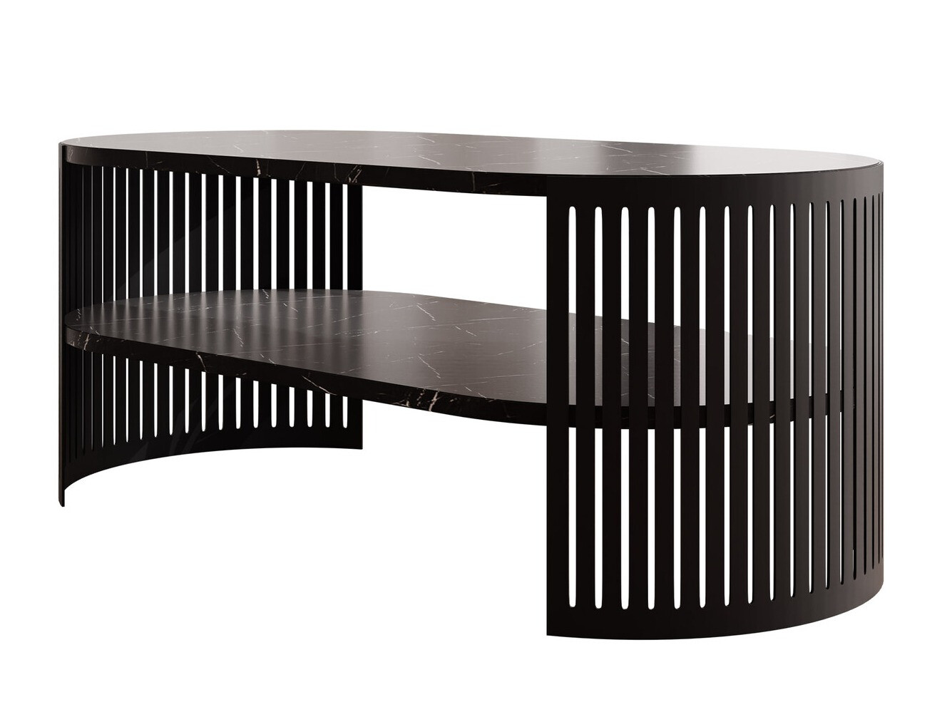 Table basse Evanola 103 (Noir + Marbre noir)
