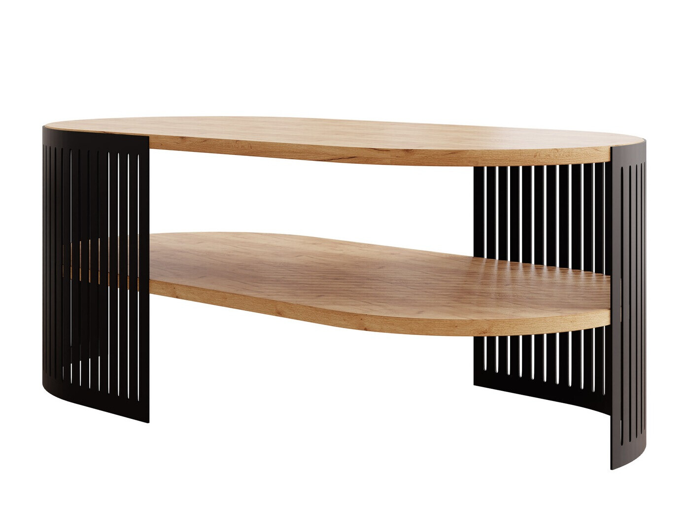 Table basse Evanola 106 (Noir + Chêne doré artisanal)