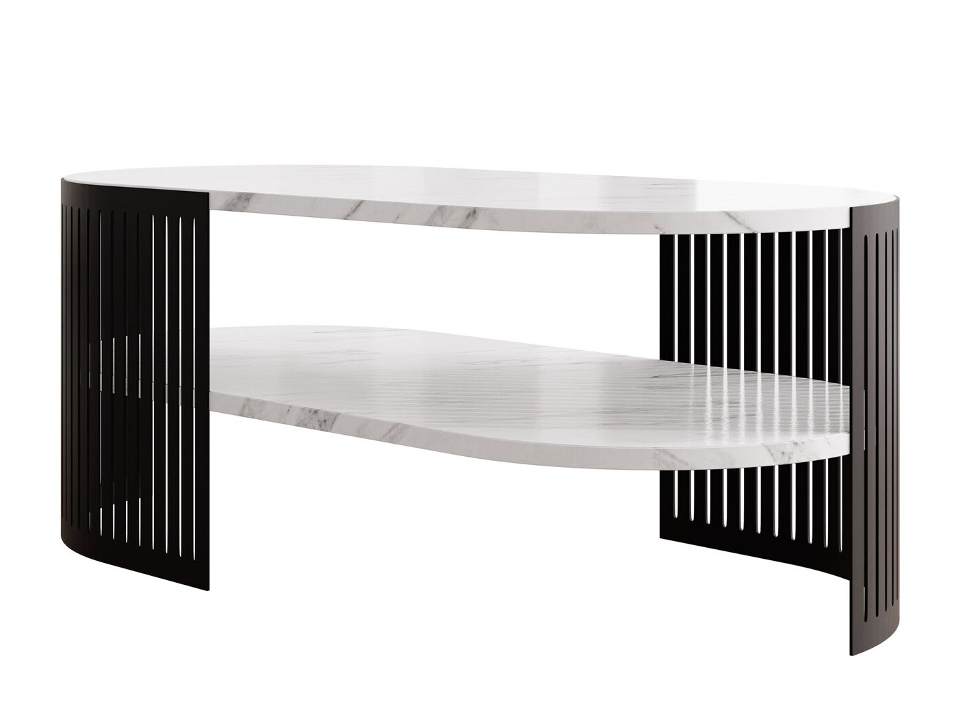 Table basse Evanola 106 (Noir + Marbre blanc)