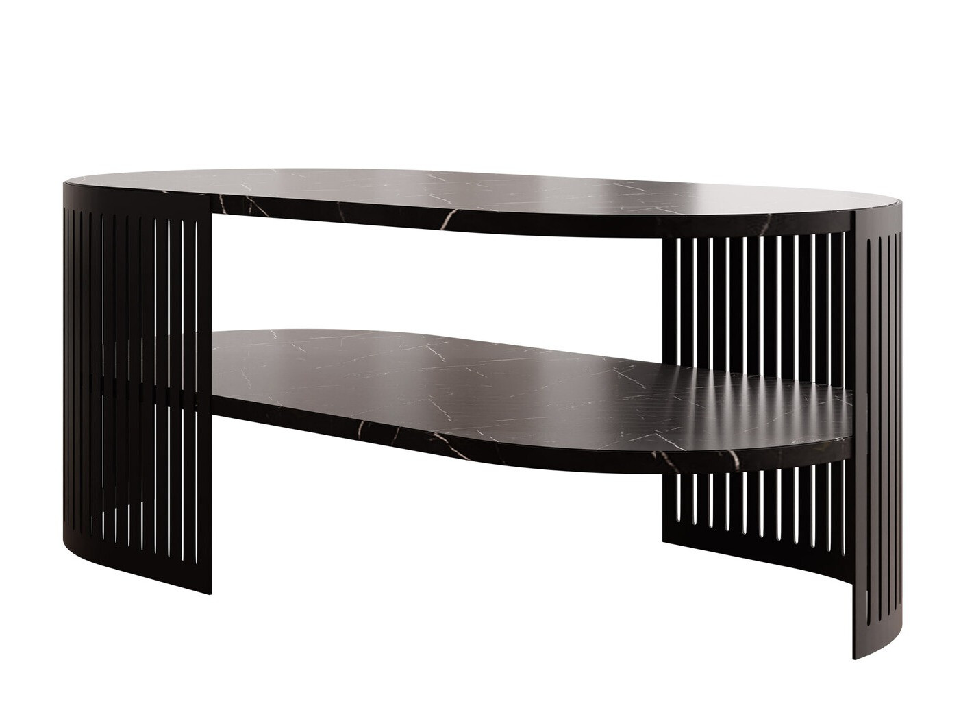 Table basse Evanola 106 (Noir + Marbre noir)