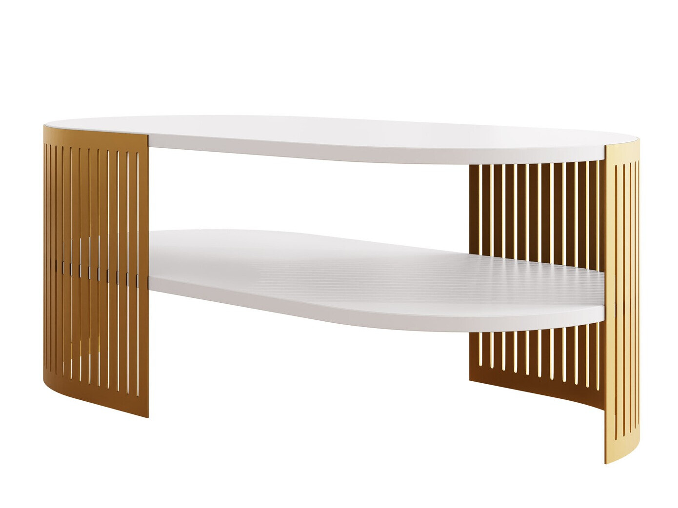 Table basse Evanola 107 (Doré + Blanc)