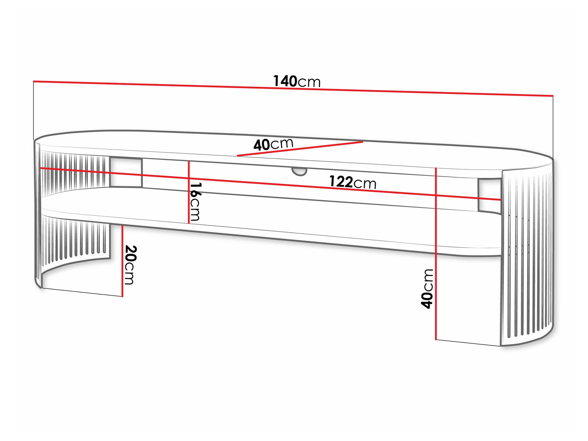 Meuble TV Civer II (Rose + Blanc)