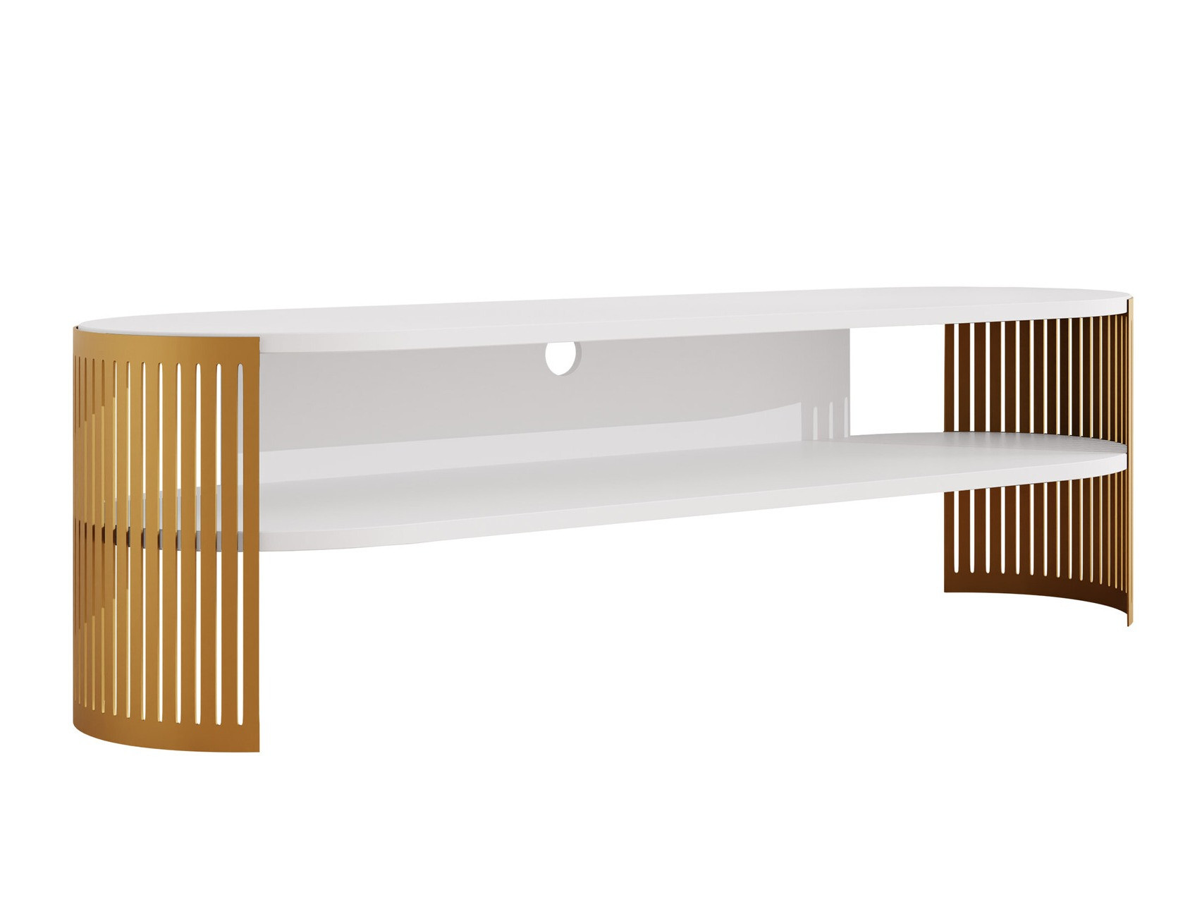 Meuble TV Evanola 110 (Doré + Blanc)