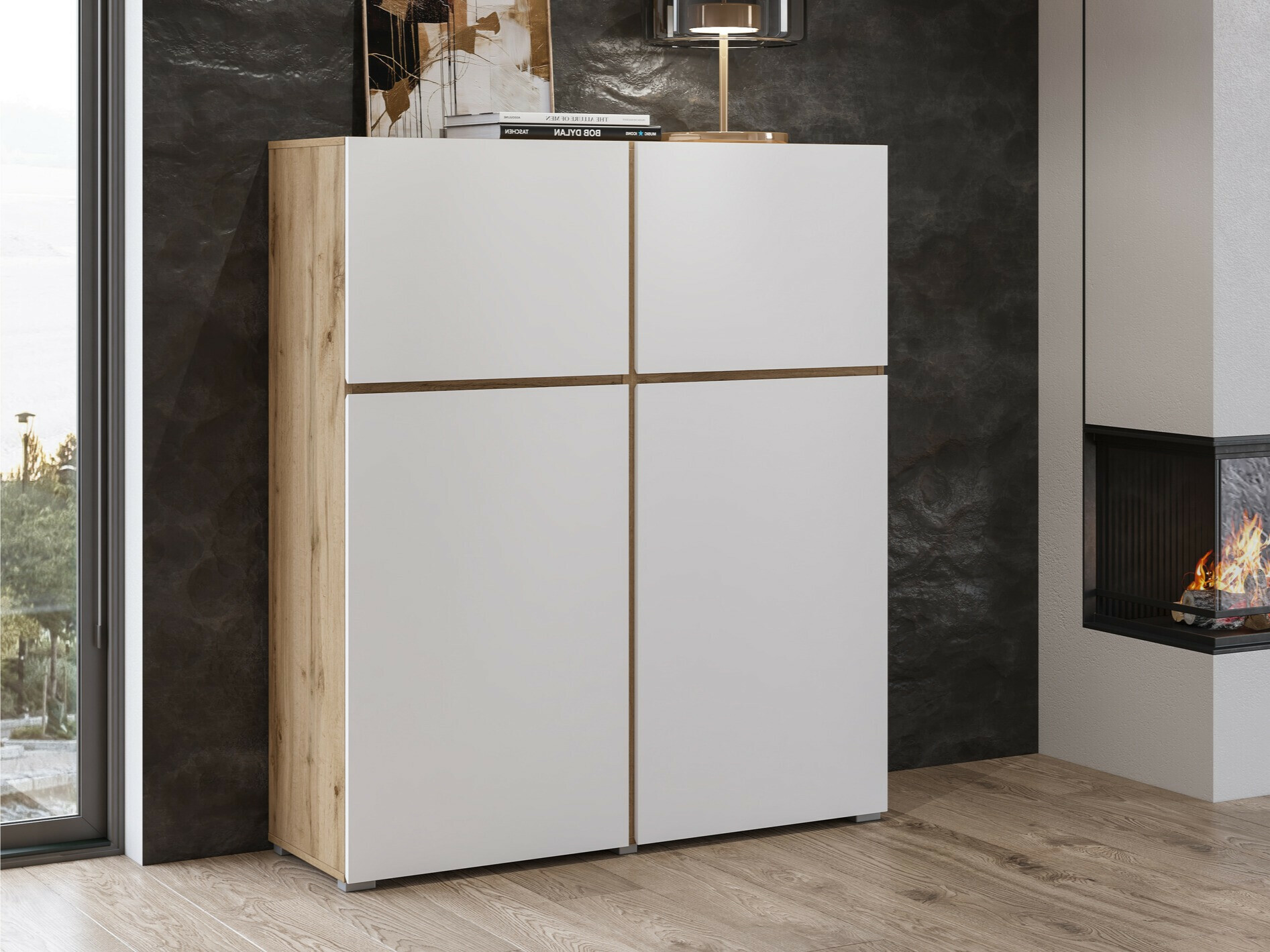 Buffet Alfere 105 (Chêne wotan + Blanc)