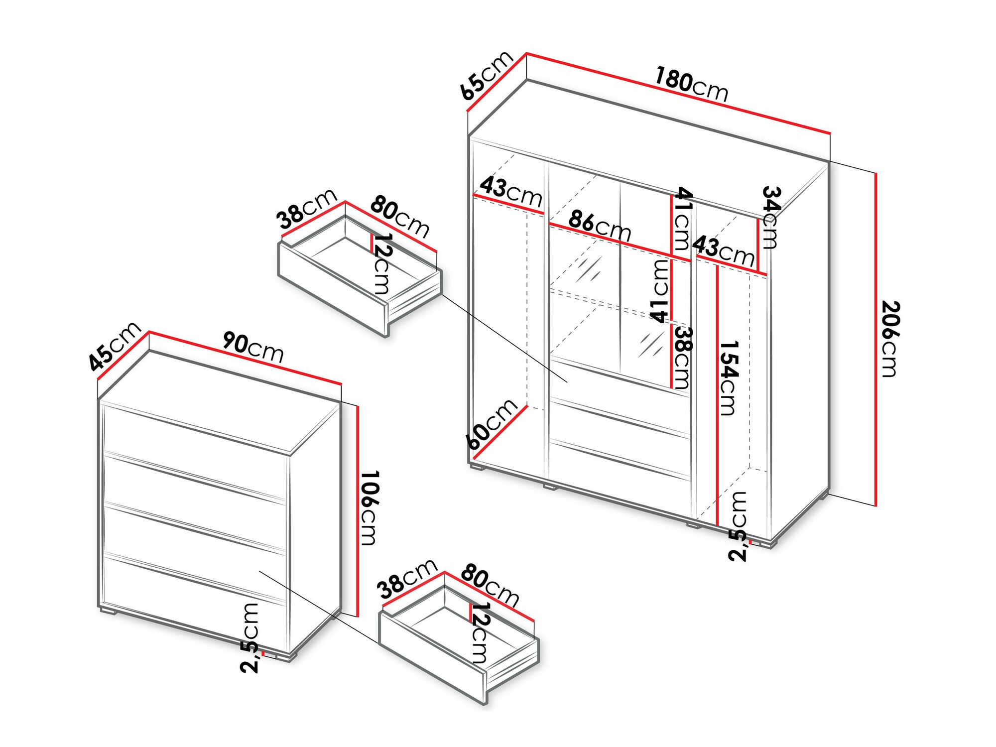 Ensemble de meubles Toledo 128