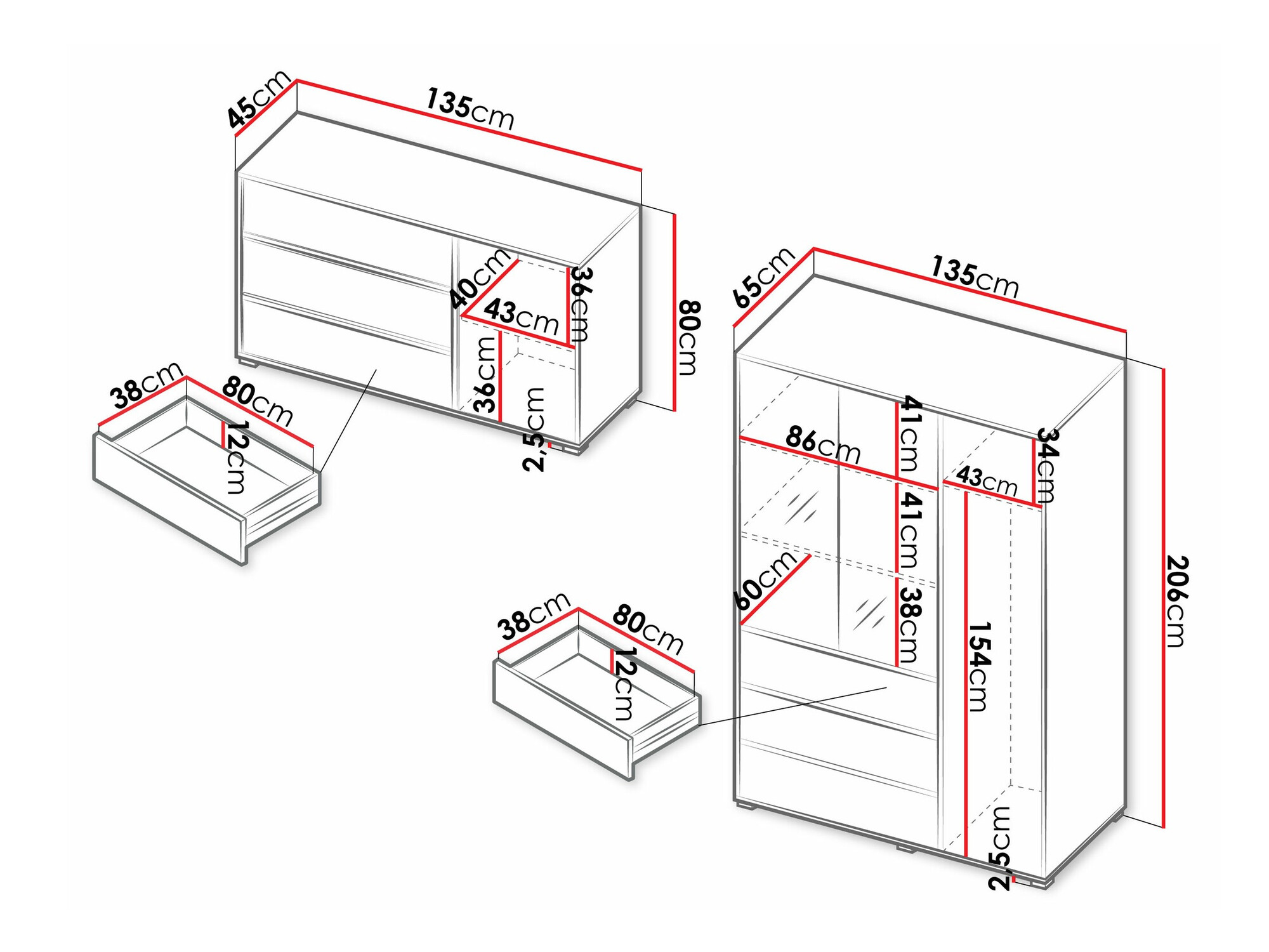 Ensemble de meubles Toledo 129