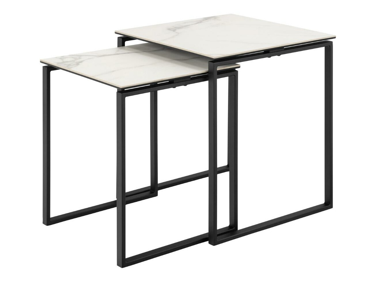 Ensemble de tables d'appoint Norsica 873 (Marbre blanc)