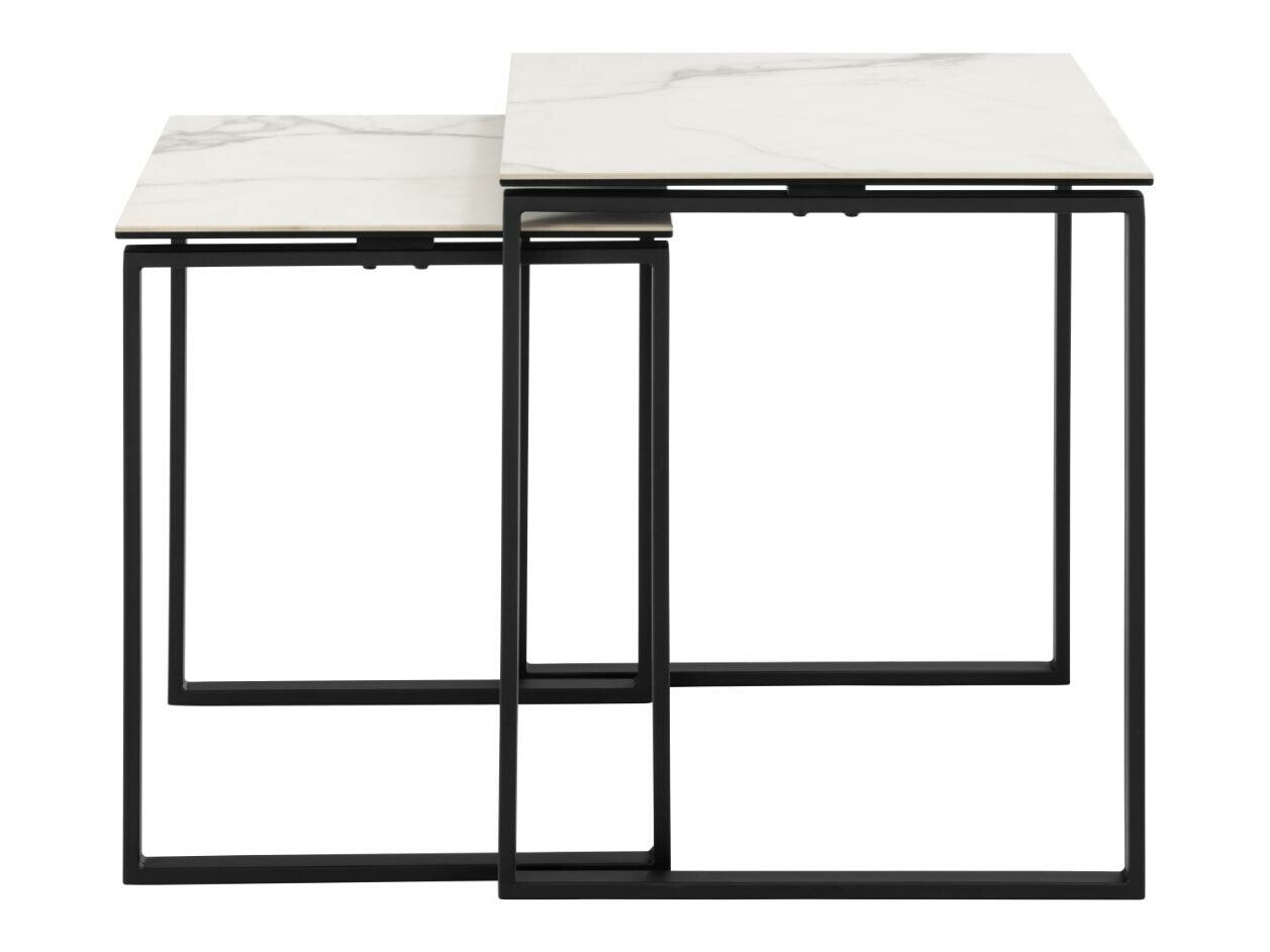 Ensemble de tables d'appoint Norsica 873 (Marbre blanc)